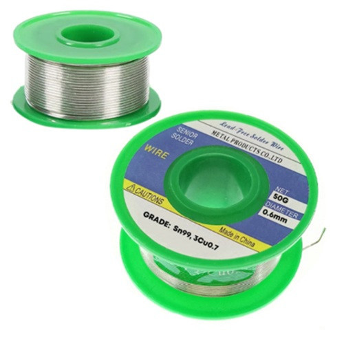 Бессвинцовый припой с флюсом, 50 г, 0.6 мм для пайки Киев - изображение 1