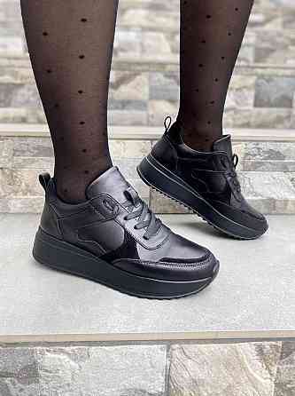 EMELI Кросівки жіночі EMELI 055 чорні (весна-осінь, шкіра+замша натуральна) (4394) лише 36р.38р Коломыя