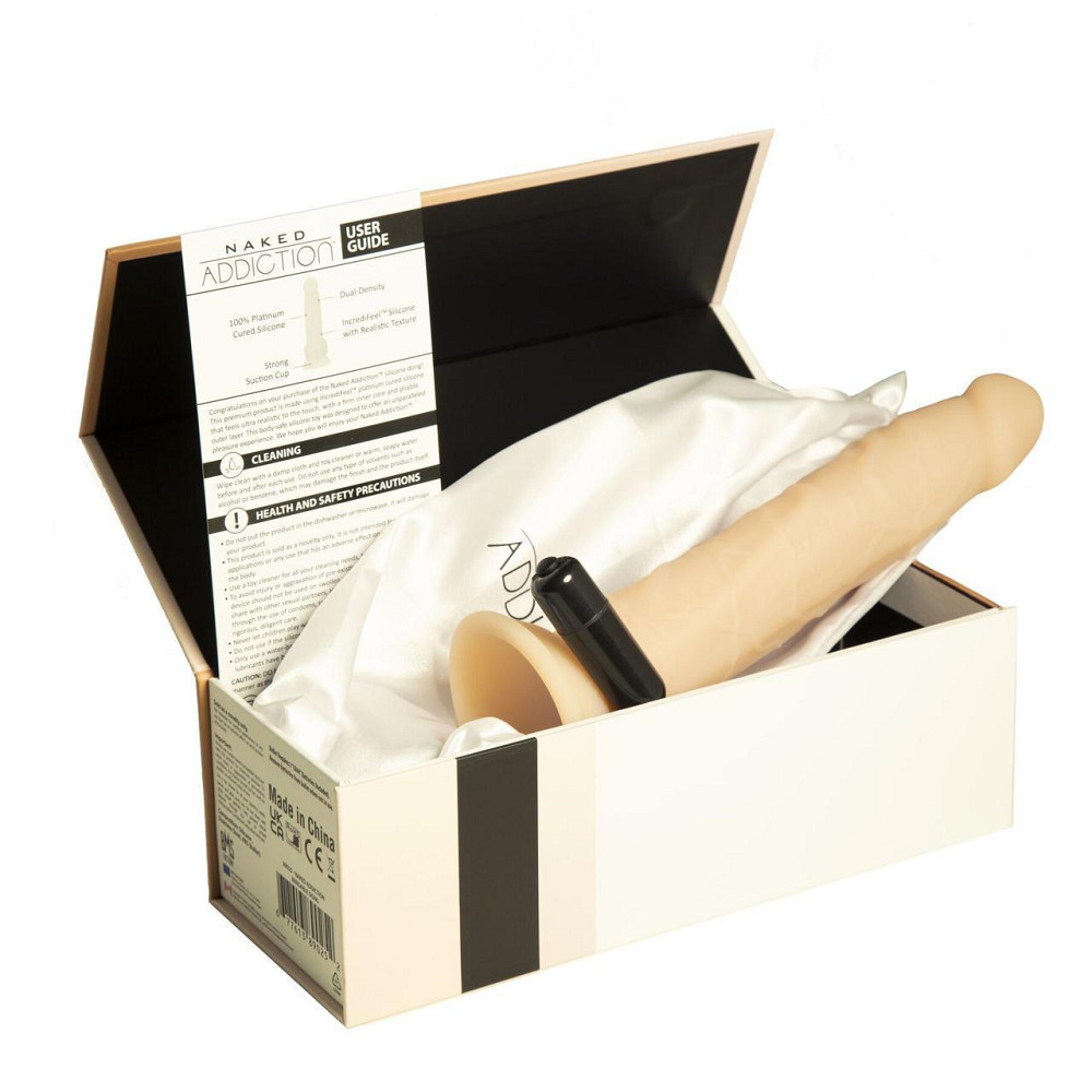 Фалоімітатор Naked Addiction — 9″ Silicone Dual Density Bendable Dildo Vanilla, віброкуля в подаруно Sex Aura Київ - фото 7