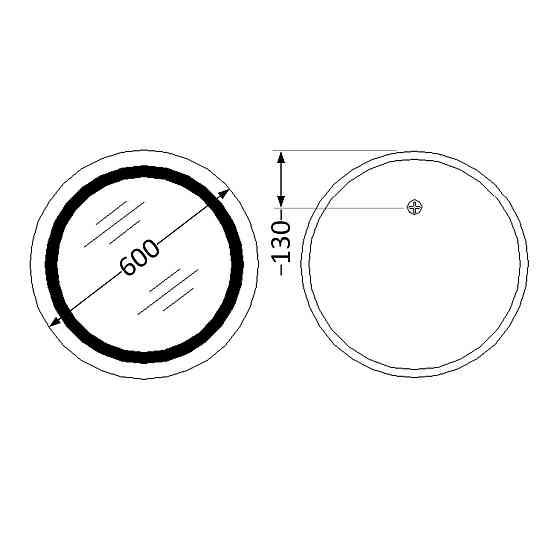 Дзеркало Lidz Aria R600 з LED-підсвіткою Touch, з антизапотіванням, з диммером, рег. яскравості LD78LR600 Київ