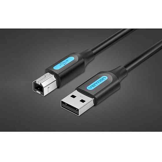 Кабель Vention для принтера USB 2.0 A "тато" - B "тато" Cable 1.5M Black PVC Type COQBG Одеса