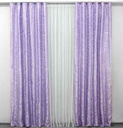 Комплект готовых штор VR-Textil Жаккард Вензель № 295ш Сиреневый 150х270 см 2 шт (30-319) Киев