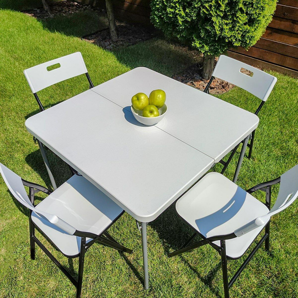 Набір мебелів складний (Стіл і 4 стільця), Білий (з сумкою) SW-00001540 Київ - фото 2