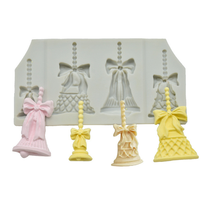 Молд новогодний Колокольчики 110 на 57 мм серый Киев - изображение 1