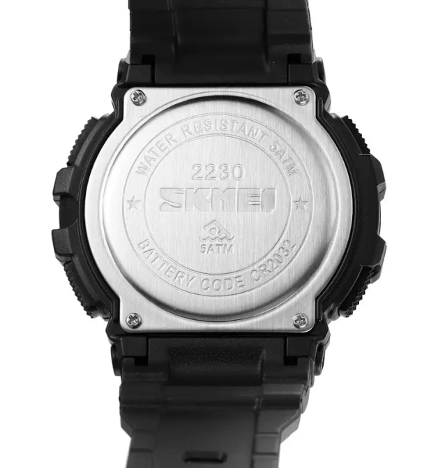 Часы мужские наручные Skmei 2230 Черный с белым циферблатом Киев - изображение 7