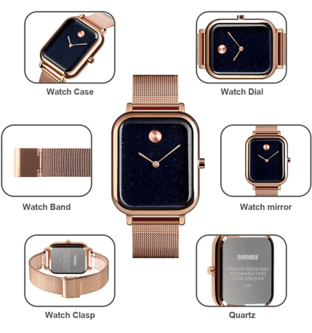 Жіночий наручний годинник Skmei 9187 Special II Золотистий Київ - фото 6