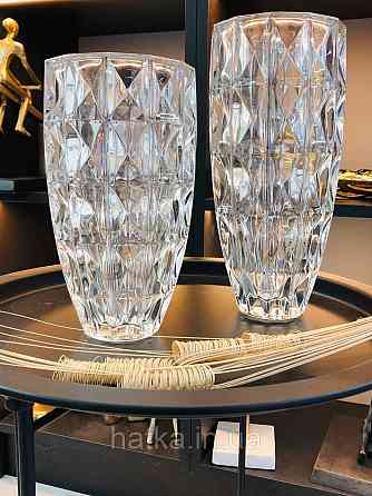 Ваза скляна Olens "Беллі" 14*29,5 см прозоре товсте скло Київ