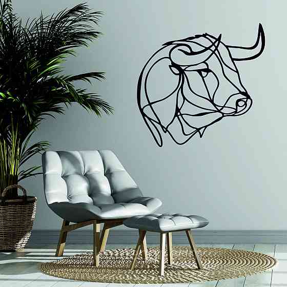 Настенный декор Панно «Бык» Декор на стену 90*90 см, Черный Киев