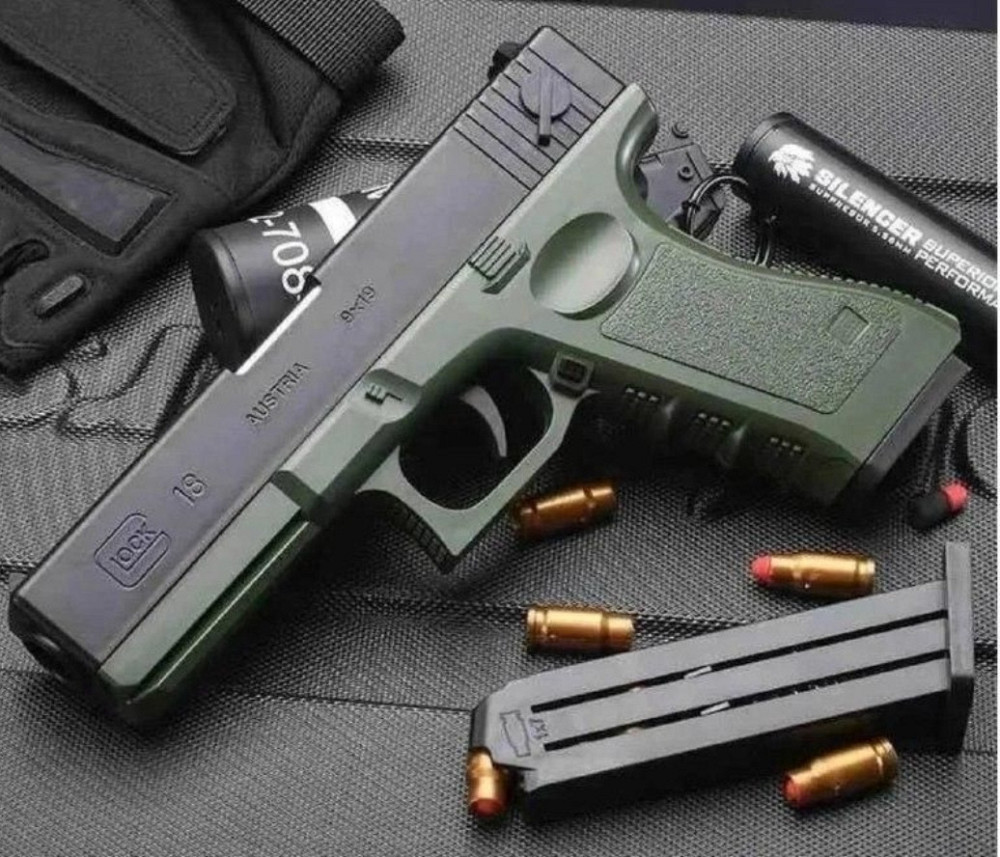 Пістолет на Кульках з вибросом Гільз Glock 18 / Глок 18 з глушником. Харків - фото 5