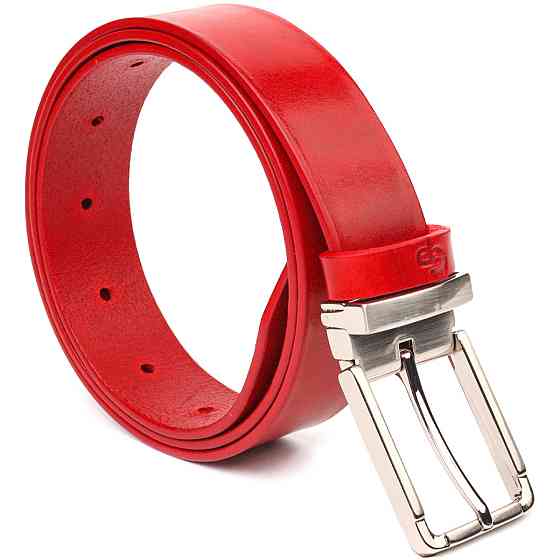 Качественный женский ремень из натуральной кожи Grande Pelle 21456 Красный Киев