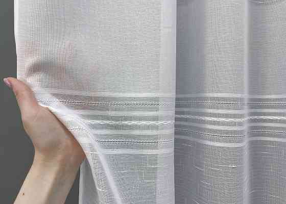Тюль VR-Textil 1430т Мережка Лен Белый 250х270 см (42-0285) Киев