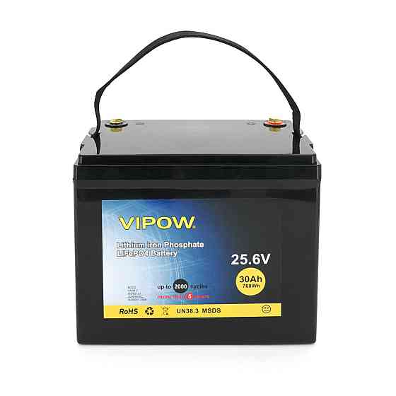 Акумуляторна батарея Vipow LiFePO4 25,6V 30Ah із вбудованою ВМS платою 25A (230*128*209), Q2 Київ