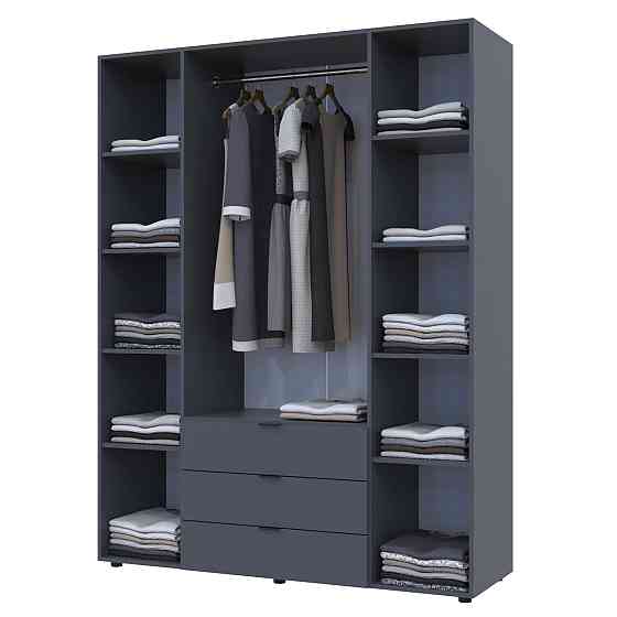 Шафа розпашна для одягу Doros Гелар 155х49,5х203,4 см Графіт (DRS-011109) Львів