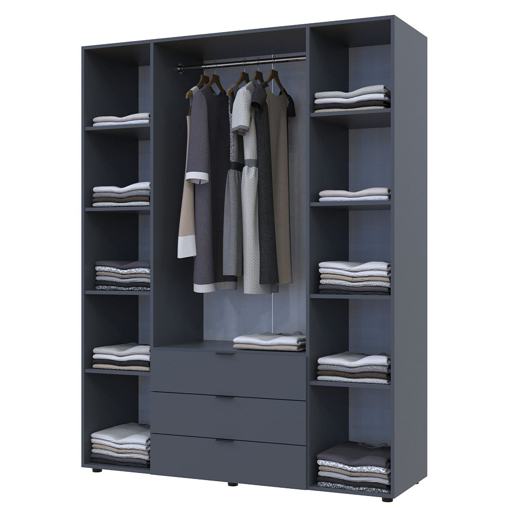 Шкаф распашной для одежды Doros Гелар 155х49,5х203,4 см Графит (DRS-011109) Львов - изображение 5