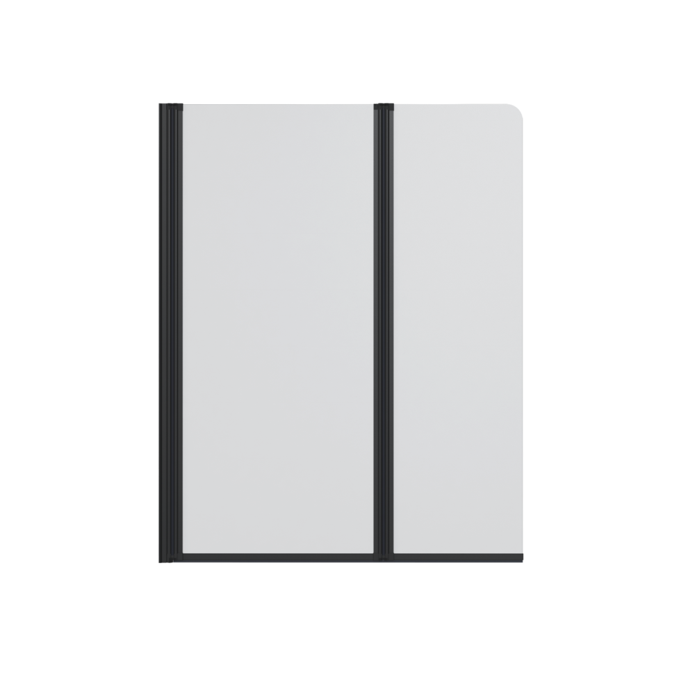 Скляна шторка для ванни AVKO Glass RDY19 60+40x140 см Black матова перегородка для ванної Київ - фото 2