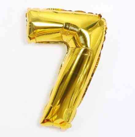 Шарик цифра 7 фольгированная 16 дюймов золотистый Киев
