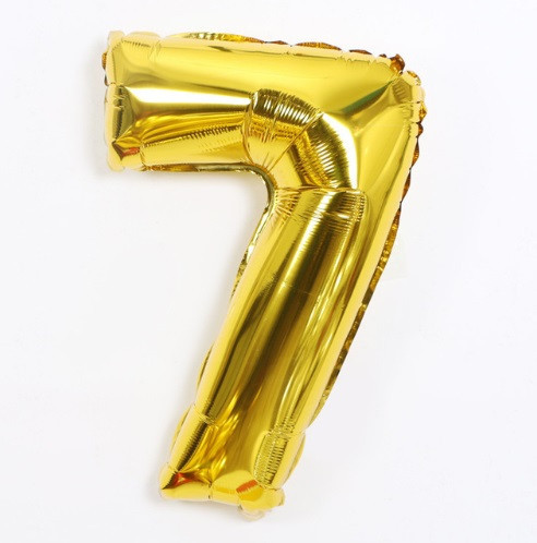 Кулька цифра 7 фольгована 16 дюймів золотистий Київ - фото 1