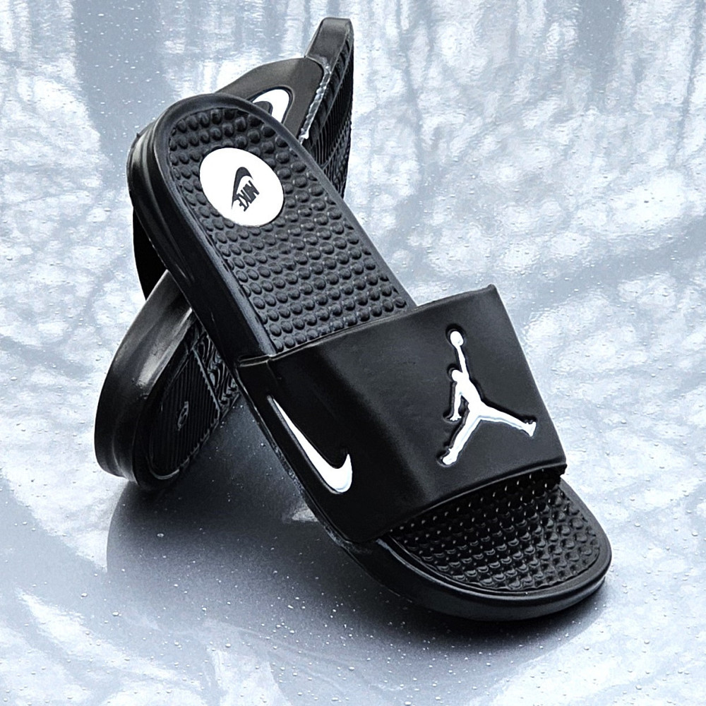 Шльопанці Nike Jordan Чорні Сланці Тапочки Білі Найк Жіночі (розміри: 36,37,38,39) Дніпро - фото 2