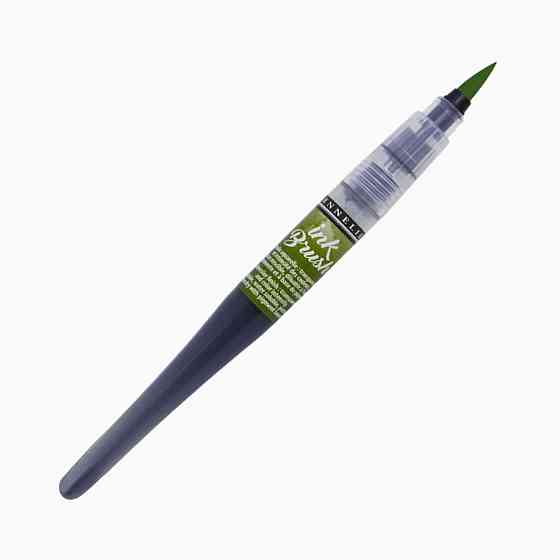 Ручка-пензель з чорнилом Sennelier Ink Brush, Оливково-зелений (Olive Green) Київ