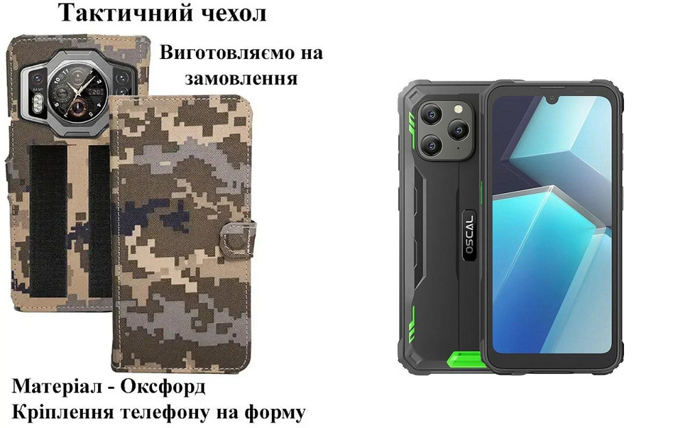 Тактический чехол для Blackview N6000, N6000 SE, крепится к снаряжению на липучке Киев - изображение 1