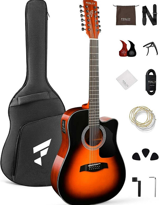 Гитара электро-акустическая 12-тититрунная Fesley FDET280C (комплект) Харьков - изображение 6