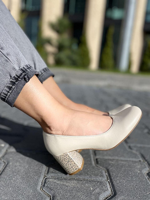 Nivelle Туфлі жіночі NIVELLE бежеві натуральна шкіра каблук 6 см 38р.39р. (1529/6030-6045) Коломия - фото 5