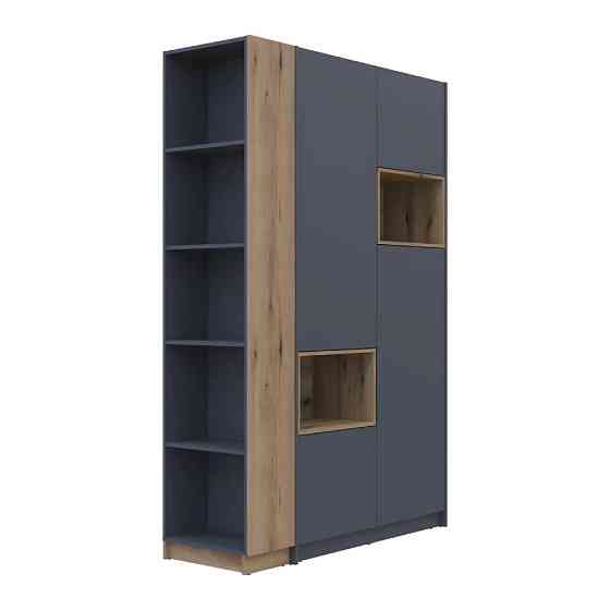 Шафа для одягу з нішою та етажеркою Doros Дейл Графіт/Дуб Евок 2 ДСП 143.2х52х220 DRS-011734 (42005154) Львів