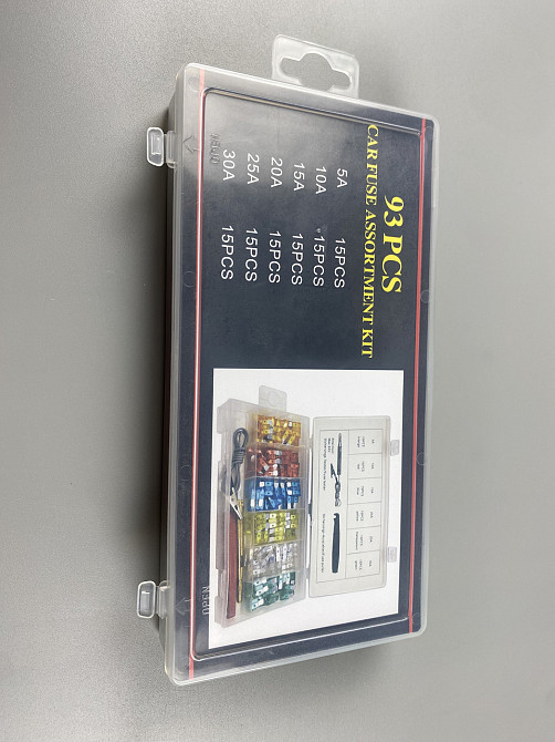 Набор предохранителей 93 шт  (5А, 10А, 15А, 20А, 25А, 30А) захват + тестер 6-24В пластиковый бокс Мукачево - изображение 5