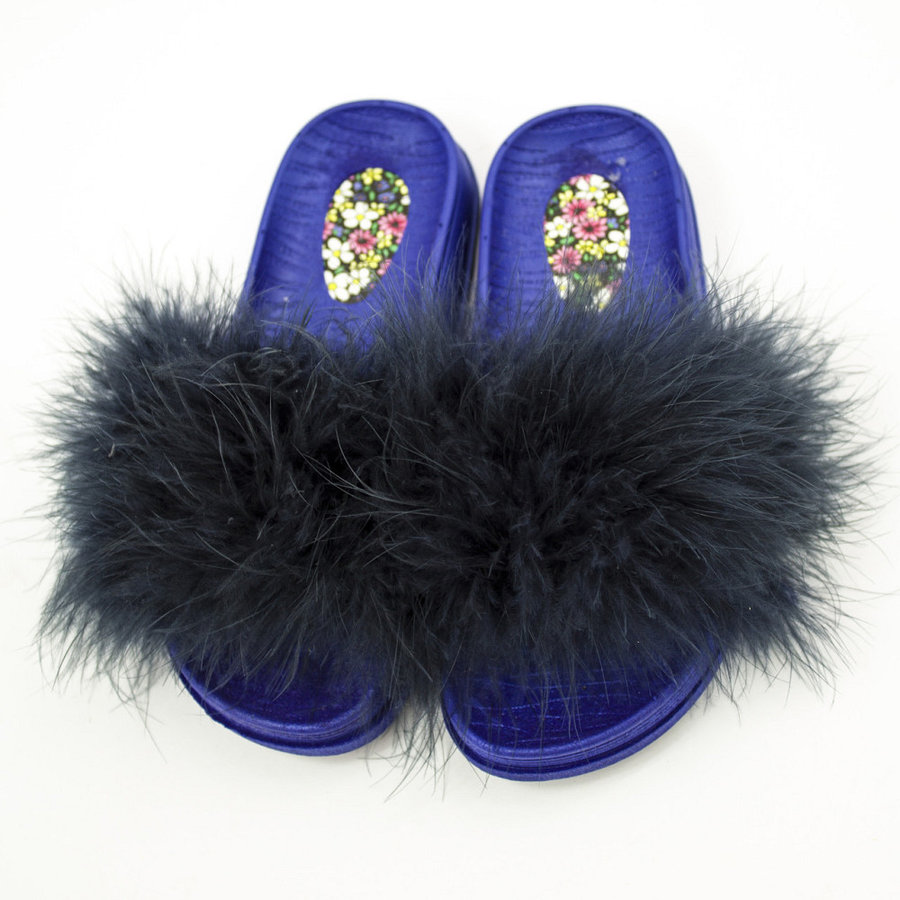 Детские шлепанцы девочка PaGo Пушистики лето синий Одесса - изображение 10