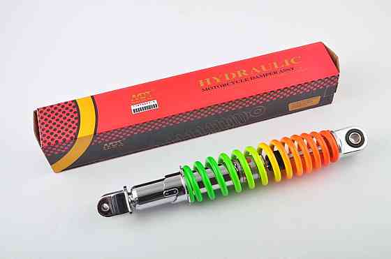 Амортизатор GY6, DIO ZX, LEAD 31 см, регулируемый (радуга) Мукачево