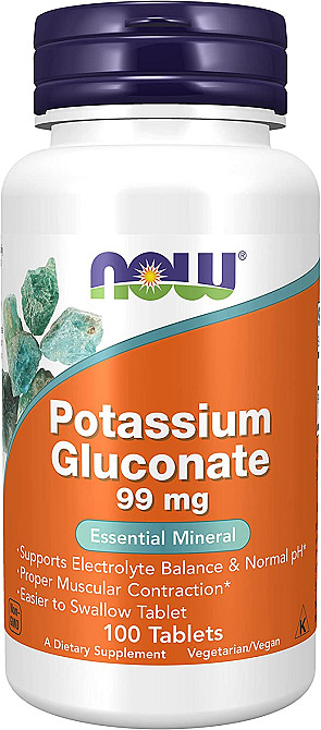 Калий глюконат, Potassium Gluconate, Now Foods, 99 мг, 100 таблеток Луцк - изображение 1