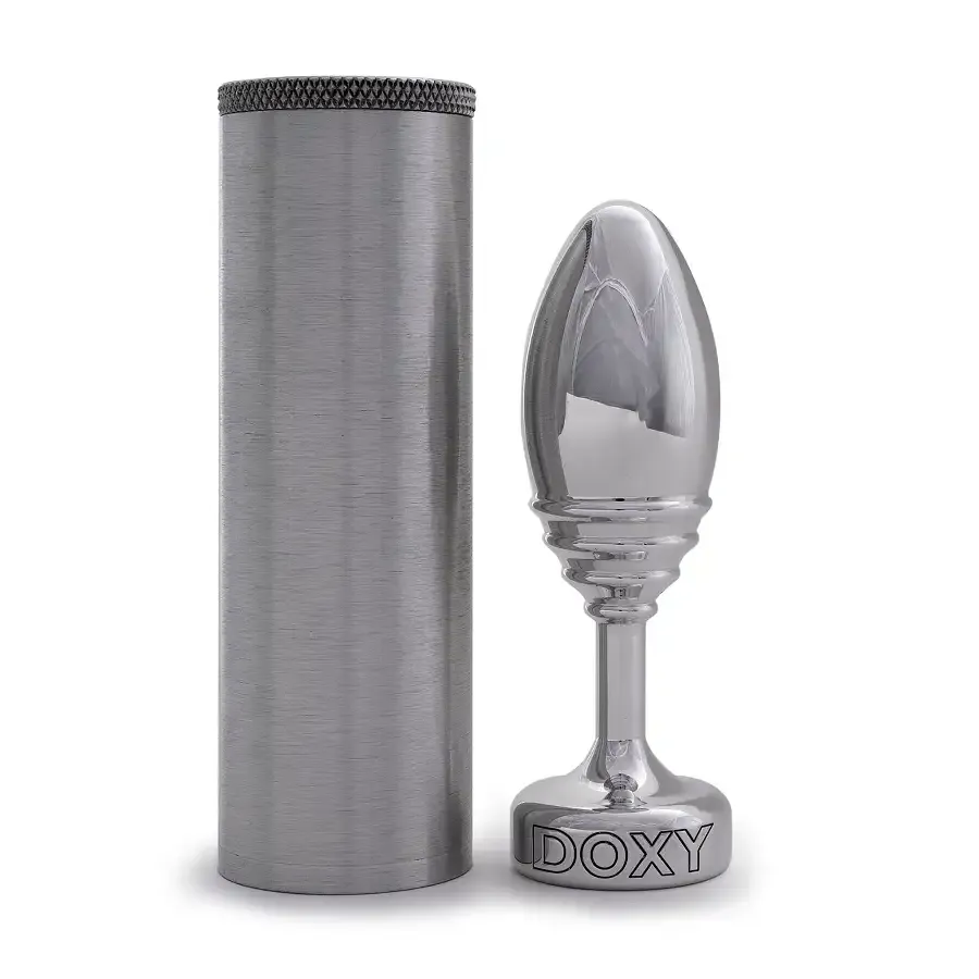 Металева анальна пробка DOXY Butt Plug RIBBED, ребриста, діаметр 3,3 см Львів - фото 3