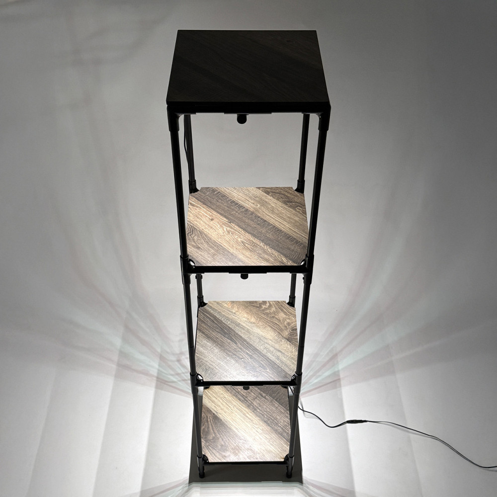 Полиця Troya Light підлогова висока 1,45 м 4х рівнева металева полиця-стелаж з підсвічуванням для ро Бориспіль - фото 9