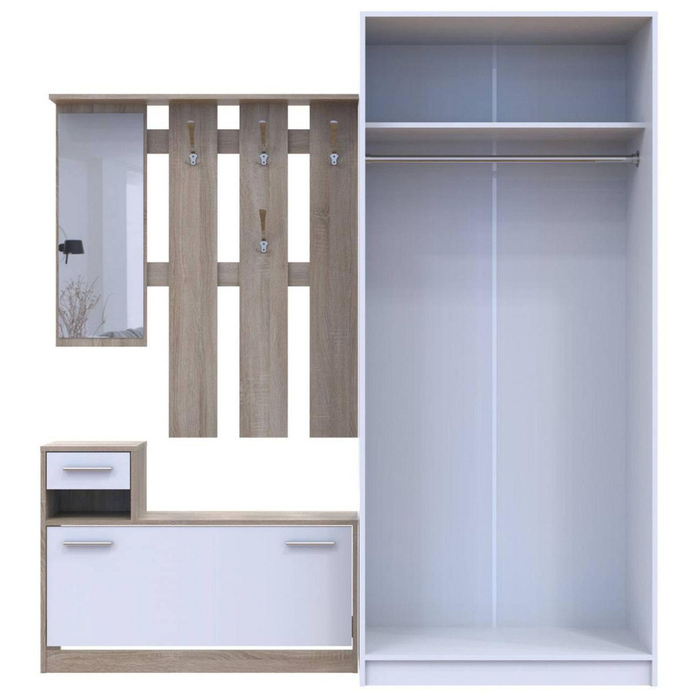 Прихожая Doros Alice и шкаф Promo Белый/Дуб сонома (DRS-011386) Днепр - изображение 5