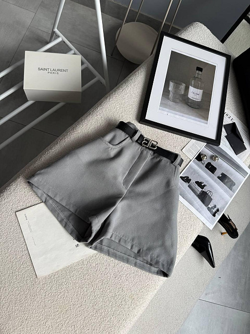 Женские базовые повседневные шорты турецкий кашемир Серый, 44 Одесса - изображение 4