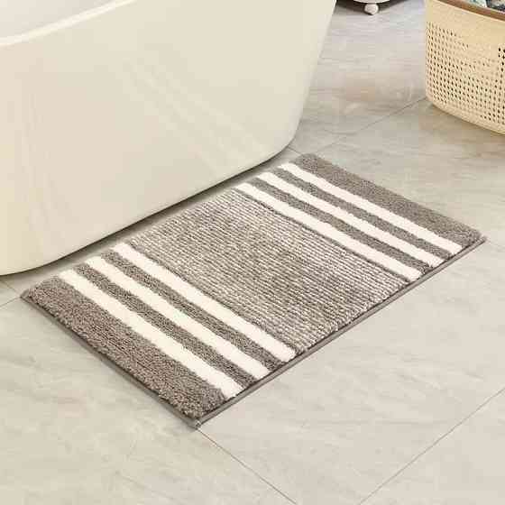 Коврик для ванной и душа коврик для ног в ванную комнату,микрофибра,атискользящий 50х80 см,в полоску Кам'янець-Подільський