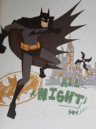Шпалери вінілові на флізеліні AdaWall Ada Kids метрові дитячі бетмен написи коричневий на бежевому Київ