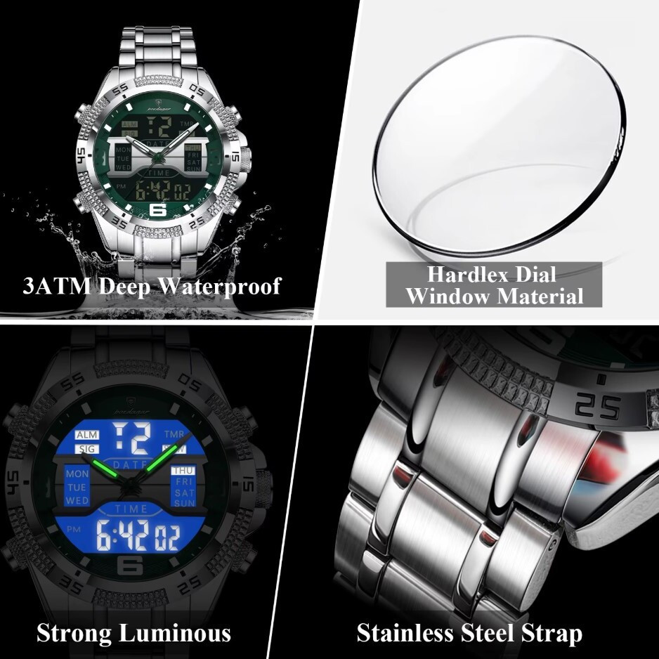 Годинник чоловічий тактичні Poedagar Good Сріблястий Київ - фото 14