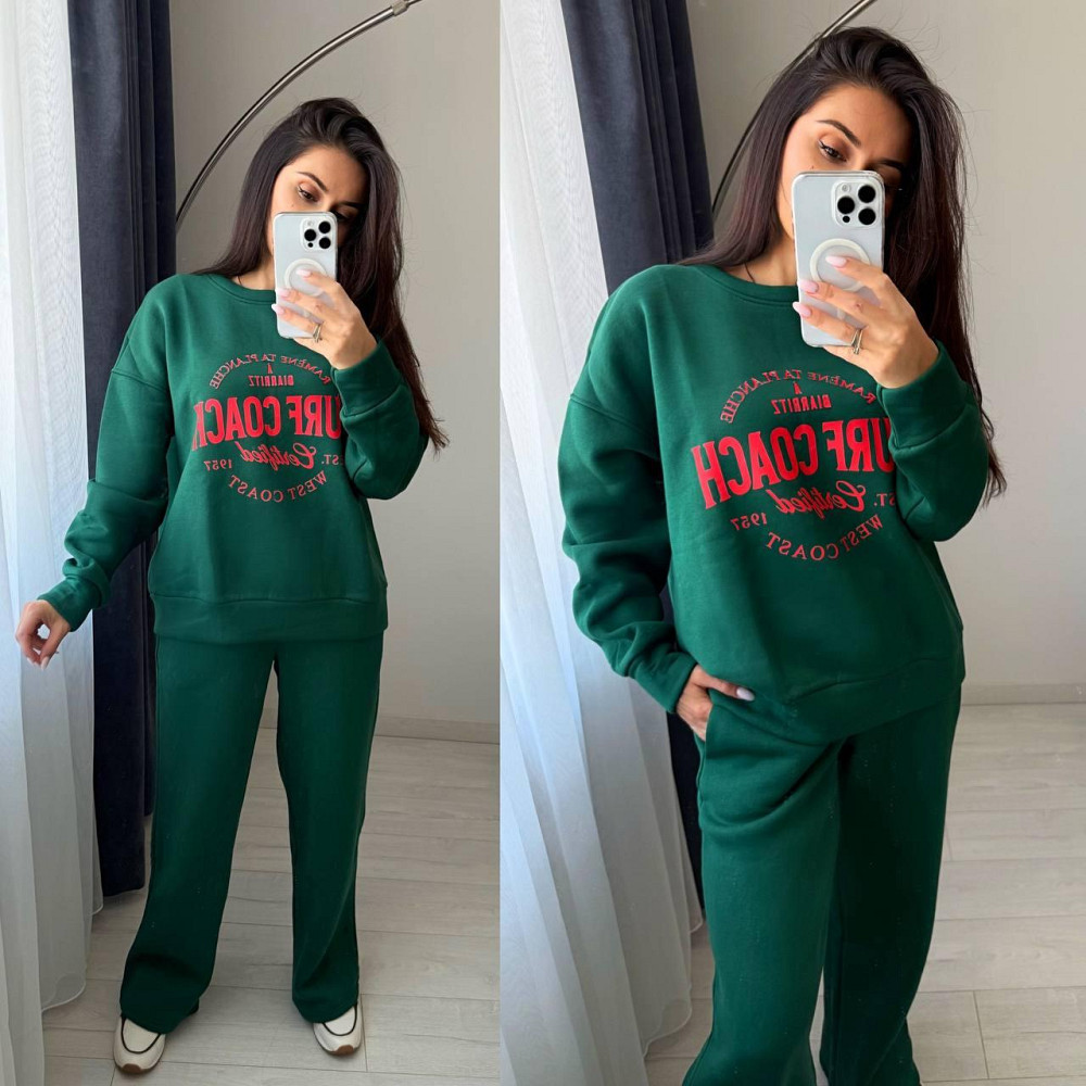 Женский теплый оверсайз костюм двойка: кофта и штаны турецкая трехнить пенье на флисе Одесса - изображение 3