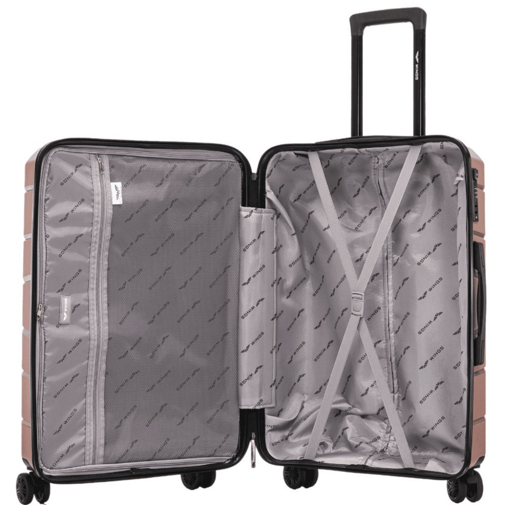 Чемодан полипропиленовый WINGS PP06 большой 78 см золотисто-розовый Киев - изображение 8