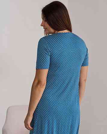 Сорочка домашня для вагітних — синя в горошок Nicoletta 7374 S Київ