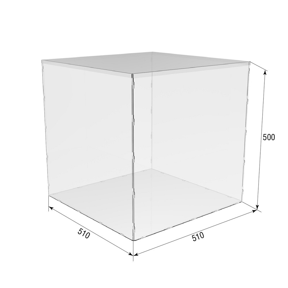 Коробка акриловая EKOSTAR 500х500х500 с крышкой Киев - изображение 2