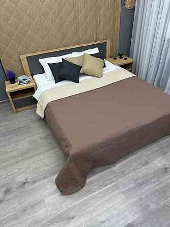 Покрывало двустороннее Decorator Microfiber куб 160х215 см капучино с бежевым (85-075) Киев