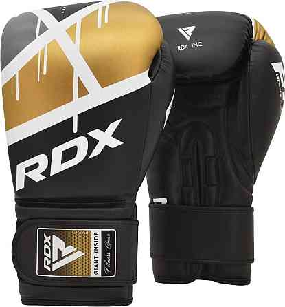 Боксерські рукавиці RDX F7 Ego Black Golden 10 унцій (капа в комплекті) Кам'янське