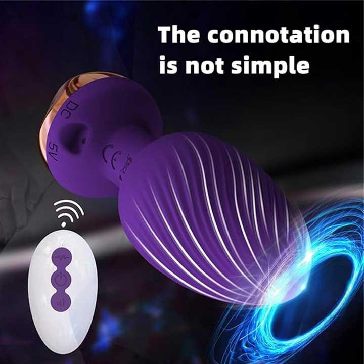 Силіконовий анальний корок із вібрацією Rose з Д/К 3,5*9 см. Фіолетовий — Анальні іграшки Вінниця - фото 5