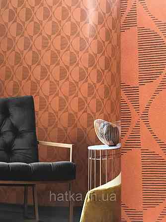 Шпалери флізелінові AS Creation Pop style 37478-4 геометрія фігури коло ромби помаранчевий Київ