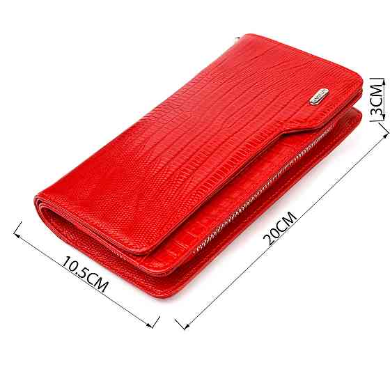 Женское портмоне клатч из натуральной кожи CANPELLINI 21534 Красное Киев