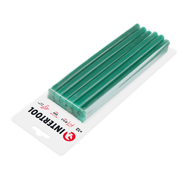 Комплект клейових стрижнів зелених, 11,2×200 мм, 12 шт. INTERTOOL RT-1057 Київ - фото 2