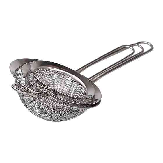 Zhongjing Набір ситечок 3 штуки для чаю, круп і борошна 8,10 і 12 см з нержавіючої сталі Срібля Коломыя