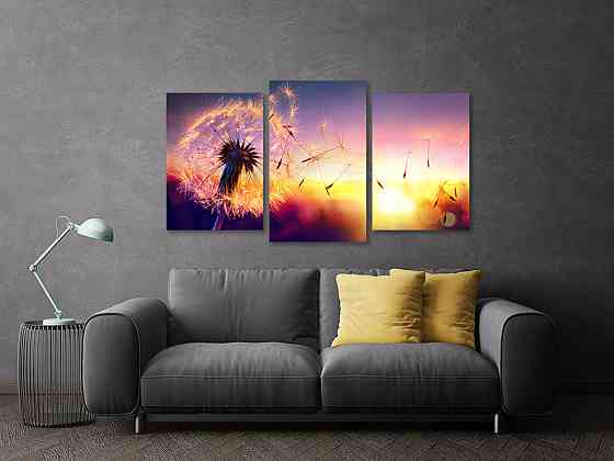 Модульна картина у вітальню/ спальню Кульбаба   Art-573_3 100x150 см Київ